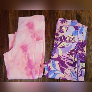 AVIA ATHLETIC CAPRI LEGGINGS 2 PAIR LIKE NEW WOMEN'S SZ 12-14